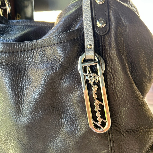 B. Makowsky Black Leather Large Tote - Picture 2 of 11